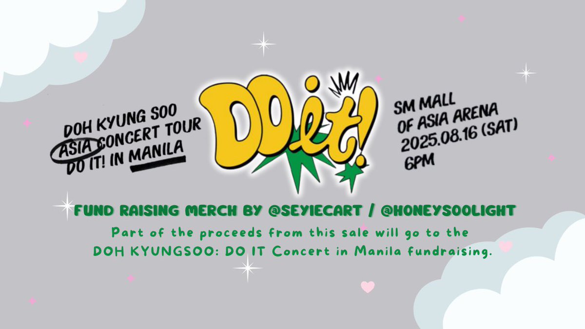 Let’s show our unfading love for Doh Kyungsoo! A portion of the proceeds will go directly to the fundraising efforts for the DO IT Concert in Manila this August.

For orders: forms.gle/PivdrdAJxr15wm…

#DOit_inMNL #DOHKYUNGSOO 

🏷️ wts lfb doh kyungsoo do it mnl