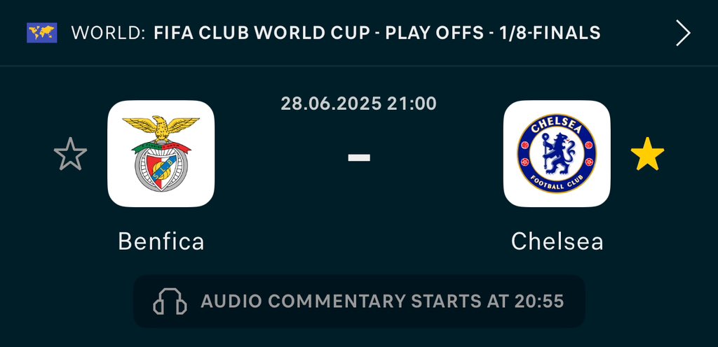 A Arsenal fan who's never seen his club participate in this competition is somewhere thinking Benifica is beating Chelsea 😂😭