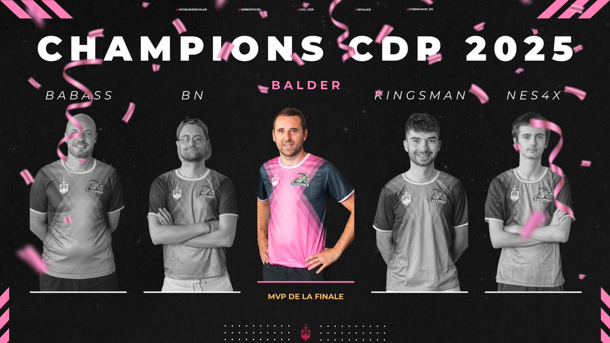 🌟 MVP des finales

Balder (Occitanie) s’illustre avec une double performance remarquable en finale et depuis le début de cette compétitio.

Il mérite amplement ce titre.
Une vraie clé de la victoire de son équipe.

#CDR #FinaleCDR #ClashOfClans