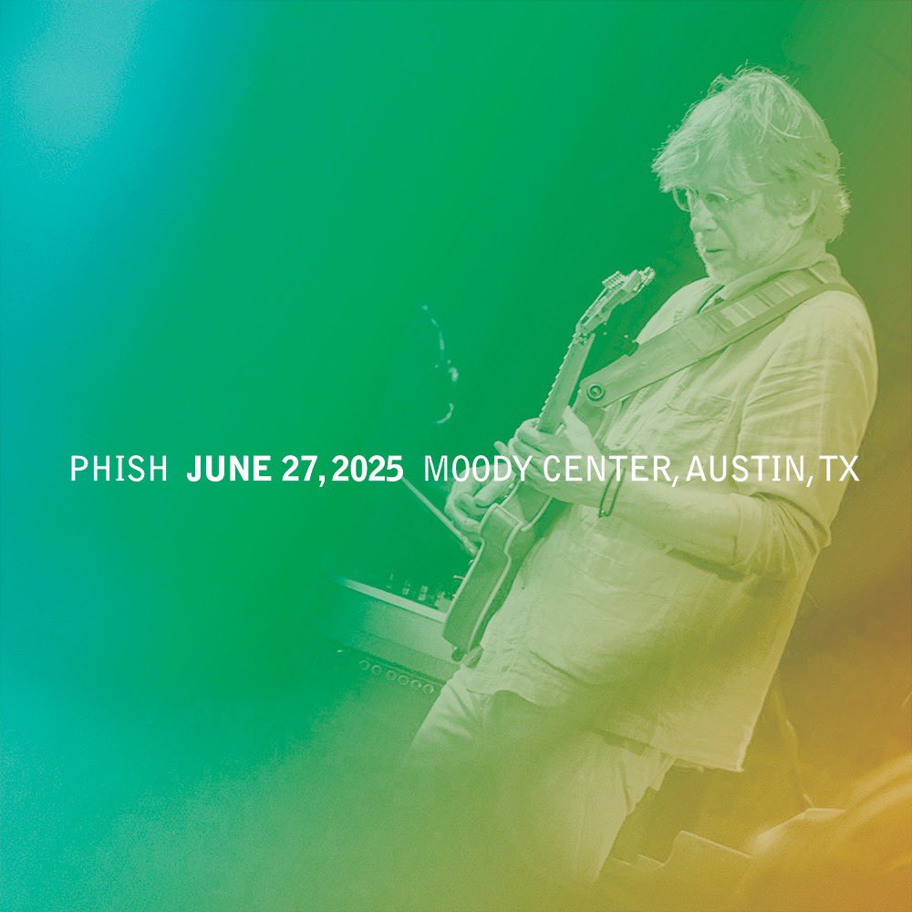 Phish (@phish) on Twitter photo 6/27/2025 from Austin, TX is now available for download & streaming via the LivePhish App. 
🎧: livephi.sh/ph250627
Moody Center
Austin, TX
Jun 27, 2025
SET ONE
Crowd Control
Mike's Song >
Cities
Divided Sky
The Well
Daniel Saw the Stone
Taste
Dirt
Weekapaug Groove
SET TWO 6/27/2025 from Austin, TX is now available for download & streaming via the LivePhish App. 
🎧: livephi.sh/ph250627
Moody Center
Austin, TX
Jun 27, 2025
SET ONE
Crowd Control
Mike's Song >
Cities
Divided Sky
The Well
Daniel Saw the Stone
Taste
Dirt
Weekapaug Groove
SET TWO