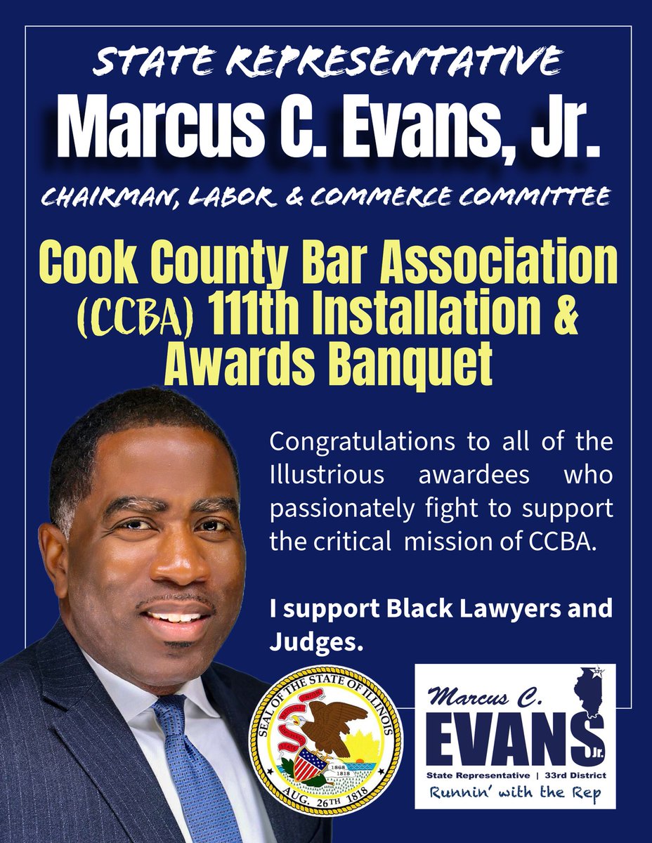 Repevans33's tweet image. I had a great time attending the 111th Cook County Bar Association (CCBA) Installation and Awards Banquet at the beautiful Field Museum.
Congratulations to new 𝗖𝗖𝗕𝗔 𝗣𝗿𝗲𝘀𝗶𝗱𝗲𝗻𝘁 𝗔𝗻𝘁𝗼𝗻𝗶𝗼 𝗟𝗲𝗲 𝗮𝗻𝗱 𝘁𝗵𝗲 𝗽𝗵𝗲𝗻𝗼𝗺𝗲𝗻𝗮𝗹 𝗯𝗼𝗮𝗿𝗱 𝗺𝗲𝗺𝗯𝗲𝗿𝘀.
⚖️…