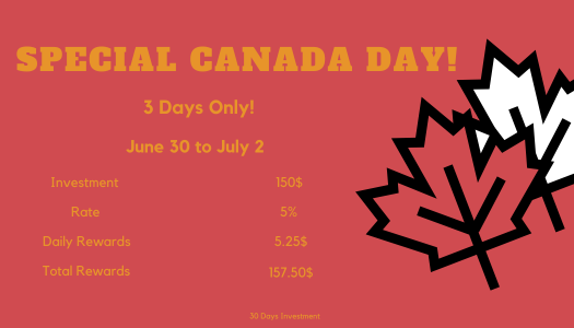 miningnumeric's tweet photo. Special Canada Day 2025
3 Days Only ! 
June 30 to July 2
Investment: 150$
Rate: 5%
Lifetime: 30 Days
Daily Rewards: 5.25$
Total Rewards: 157.50$

#CloudMining #Crypto #Reward #Cryptocurrency #Mining #BTC #Investment #investing #cryptomonnaie #PassiveIncome #Altcoin #Bitcoin #memecoin 

https://t.co/TDsOqzEwx3