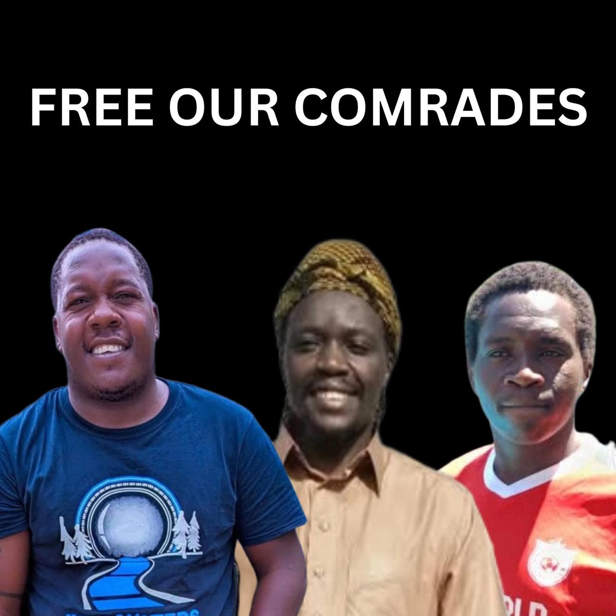 suicultura19's tweet photo. Campaigning for increased govt' transparency & accountability, social justice, human rights & democracy is not engaging in illegal activities.
#FreeOurComrades now!
#freechebu
#freeGarang
#freegenerali
@UhaiWetu @LawSocietyofKe @AmnestyKenya @DefendersKE https://t.co/opZDDGV1ow
