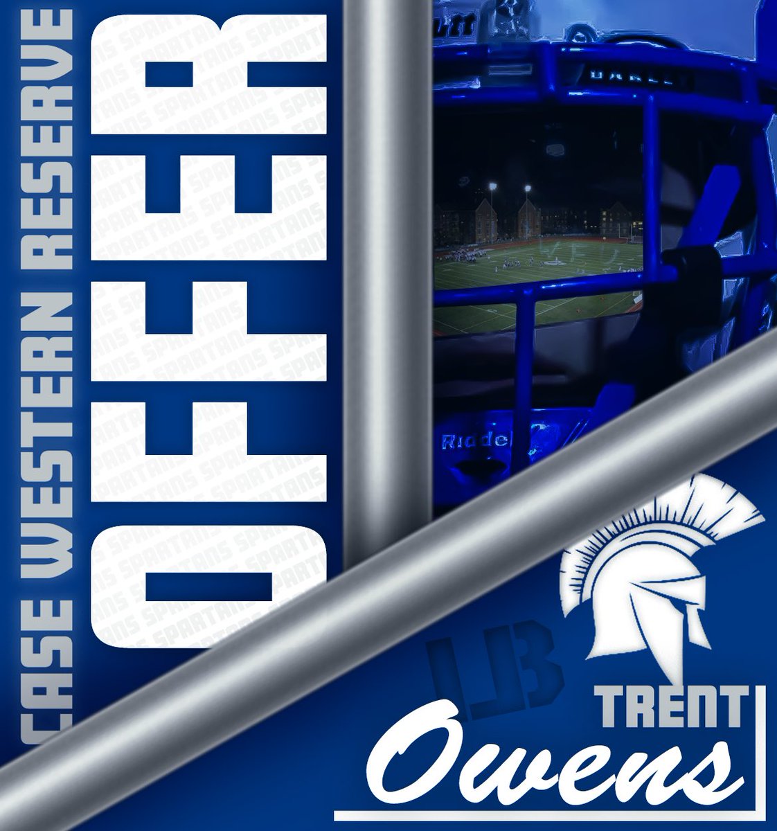 Trent Owens (@trentowens2026) on Twitter photo After a great phone call with <a href="/jefframsey8/">Jeff Ramsey</a> I’m blessed to say I’ve received an offer from Case Western Reserve university!
<a href="/BHSfootball4/">@BHSfootball</a> <a href="/LBCoachRogers/">Coach Rogers</a> <a href="/DebeljakGreg/">Greg Debeljak</a> After a great phone call with <a href="/jefframsey8/">Jeff Ramsey</a> I’m blessed to say I’ve received an offer from Case Western Reserve university!
<a href="/BHSfootball4/">@BHSfootball</a> <a href="/LBCoachRogers/">Coach Rogers</a> <a href="/DebeljakGreg/">Greg Debeljak</a>