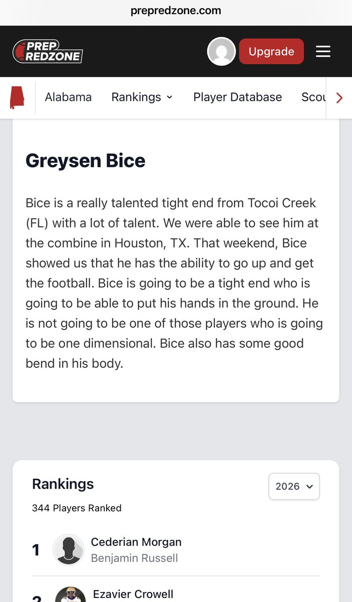 Greysen Bice (@greysenbice) on Twitter photo Thank you <a href="/PrepRedzoneMS/">Prep Redzone Mississippi</a> for the words! Maximum effort with every opportunity, every day to become the best TE in the country!
<a href="/MacCorleone74/">Rion (Ree-un) Young</a>
<a href="/TCHSTorosFB/">Tocoi Creek Football</a>
<a href="/DuvalSports/">Duval Sports</a>
<a href="/PrepRedzoneFL/">Prep Redzone Florida</a>
<a href="/youareathlete/">You Are Athlete</a>
<a href="/RoadToHouston/">All-American Showcase</a>
<a href="/RenfrowJustin/">Justin Renfrow</a>
<a href="/FlaHSFootball/">FloridaHSFootball.com</a>
<a href="/malikboynton2/">Malik Boynton</a>
<a href="/BHoward_11/">Brandon Howard</a> Thank you <a href="/PrepRedzoneMS/">Prep Redzone Mississippi</a> for the words! Maximum effort with every opportunity, every day to become the best TE in the country!
<a href="/MacCorleone74/">Rion (Ree-un) Young</a>
<a href="/TCHSTorosFB/">Tocoi Creek Football</a>
<a href="/DuvalSports/">Duval Sports</a>
<a href="/PrepRedzoneFL/">Prep Redzone Florida</a>
<a href="/youareathlete/">You Are Athlete</a>
<a href="/RoadToHouston/">All-American Showcase</a>
<a href="/RenfrowJustin/">Justin Renfrow</a>
<a href="/FlaHSFootball/">FloridaHSFootball.com</a>
<a href="/malikboynton2/">Malik Boynton</a>
<a href="/BHoward_11/">Brandon Howard</a>