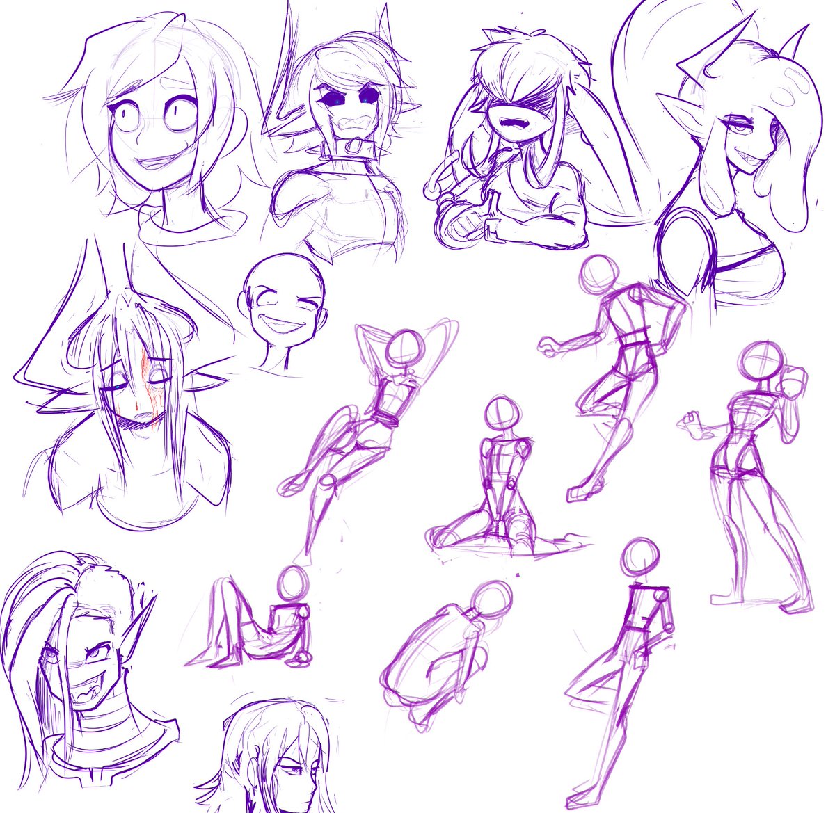 I know iv not had much to show art wise recently but heres a lil page of doodles from my practice session today.