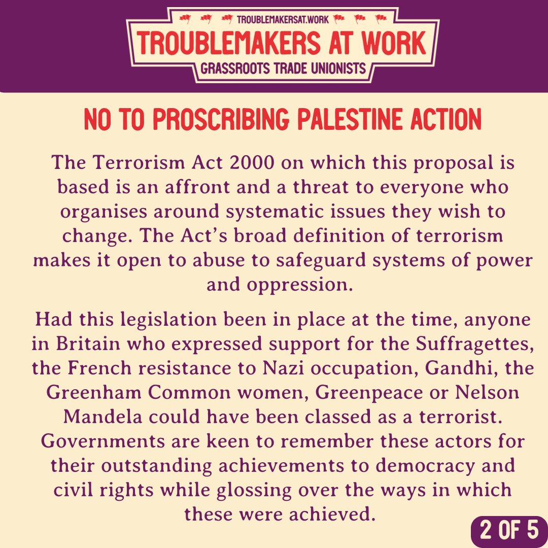 Troublem8kers's tweet image. Links:
Palestine Solidarity Campaign: palestinecampaign.eaction.org.uk/NoProscription
Palestine Action petition: change.org/p/don-t-proscr…
Haldane Society: docs.google.com/.../1FAIpQLSca…
Legal challenge crowdfunding: crowdjustice.com/case/palestine…
Email politicians: palestinecampaign.eaction.online/opposeproscrip…