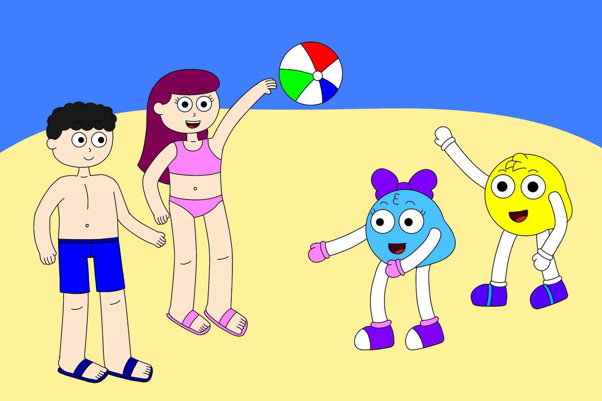 Osman_Yildiz01's tweet photo. Gift for LoloBee2005 on DeviantArt.
My OCs Elliott and Phoebe playing a beach ball with Lulu and Kimo.
#oc #ocart #originalcharacter #osmanyildiz01 #elliott #phoebe #lulu #kimo #beach #ball #fanart #digitalart #digitaldrawing https://t.co/IWo9PbB2QD