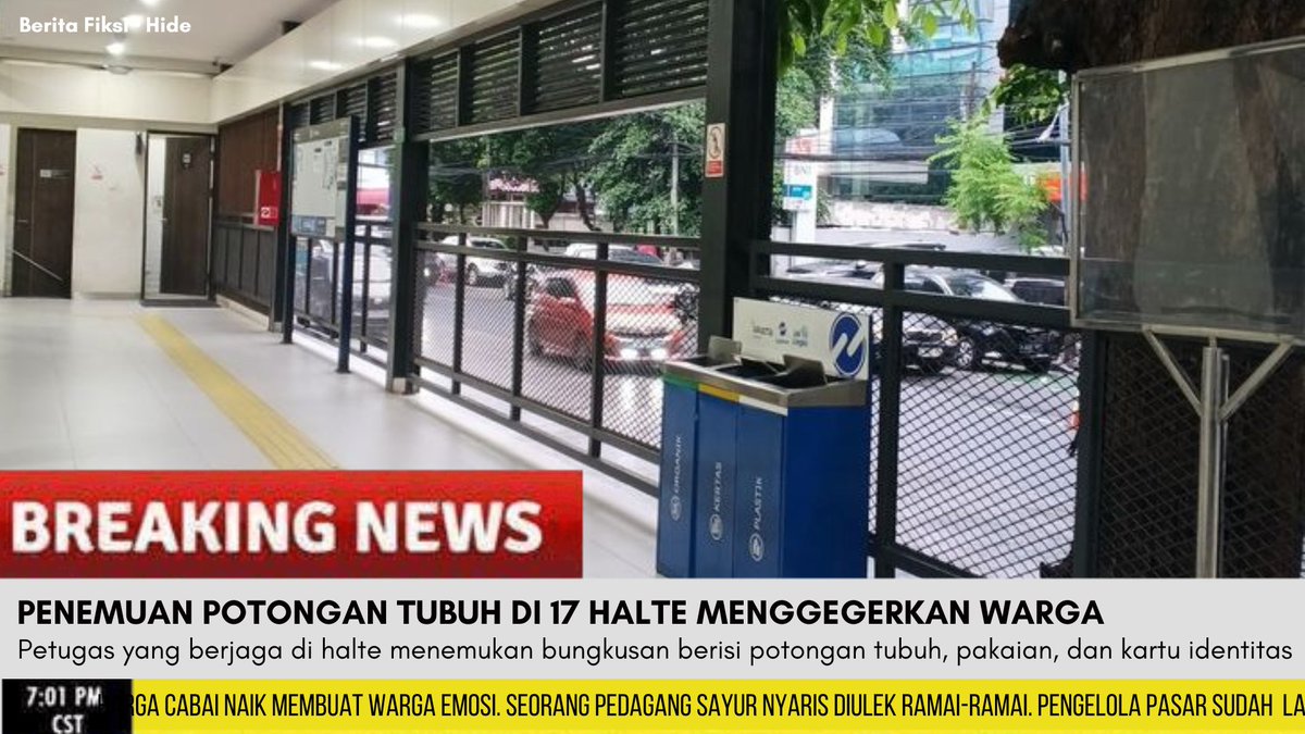 [ OPEN PROMPT ]
TW // GORE , PEMBUNUHAN 

(28/06) PENEMUAN POTONGAN TUBUH DI 17 HALTE T/R/A/N/S/J/A/K/A/R/T/A MENGGEGERKAN WARGA