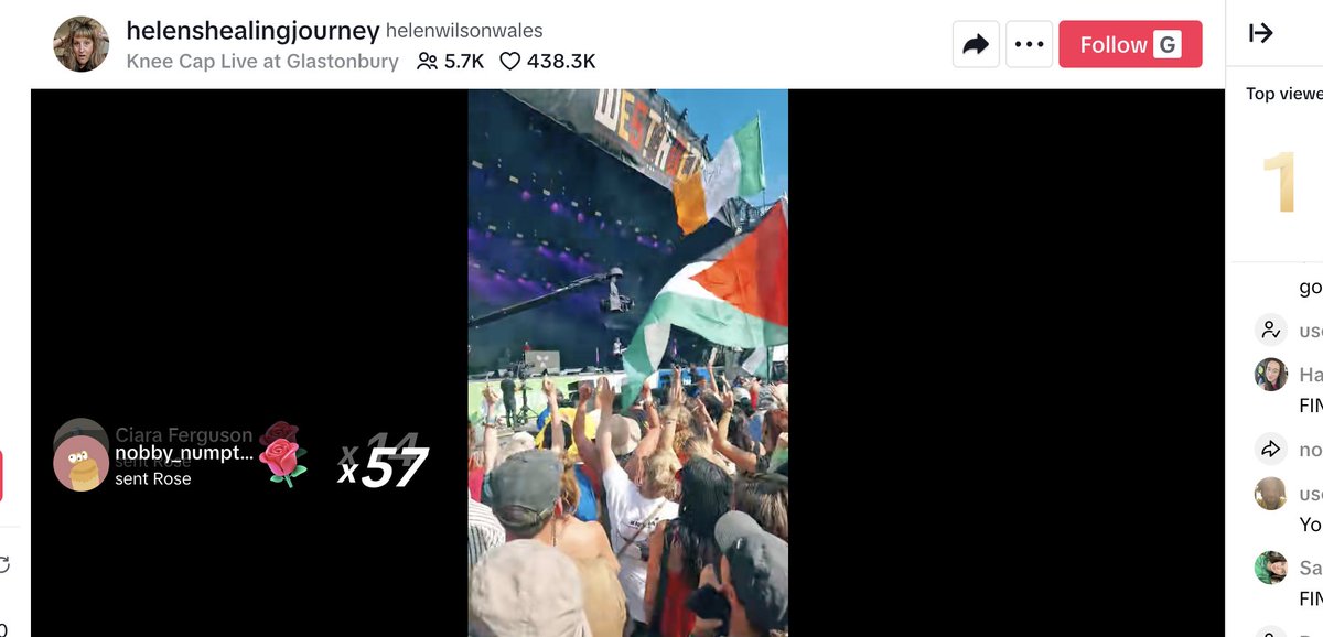 Genuinely hilarious - BBC pulls live coverage of <a href="/KNEECAPCEOL/">KNEECAP</a> so some legend called Helen live streams from the crowd on TikTok and it racks up 430k live views (again counting!) 

#kneecap #Glastonbury2025