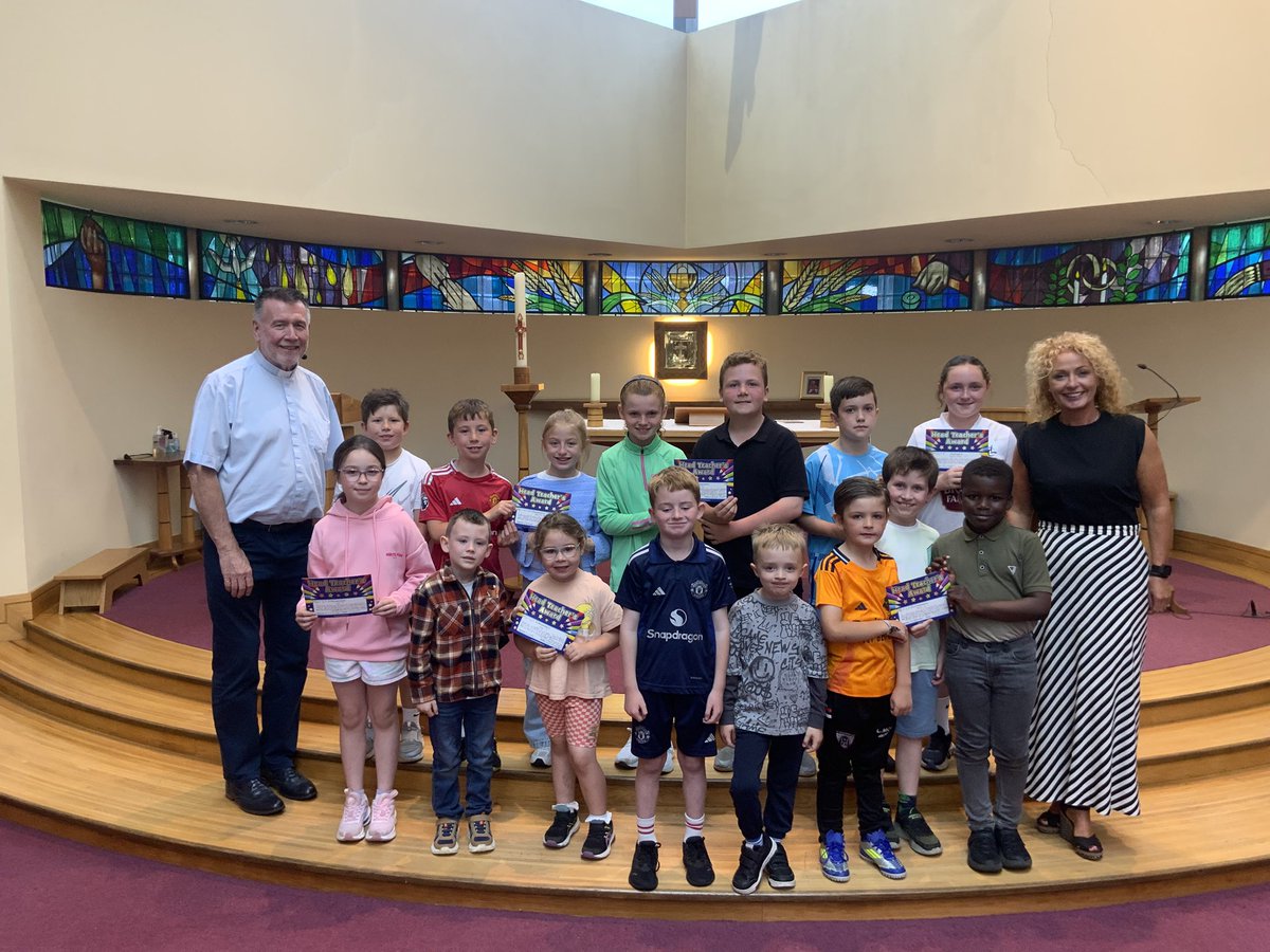 What an end to a year full of celebrating as we came to our last set of Principal’s Awards. Every single boy and girl in school won today, for showing dedication, resilience, hard work and school values all year long! Representatives from each class pictured.
#NRStPfamily💕