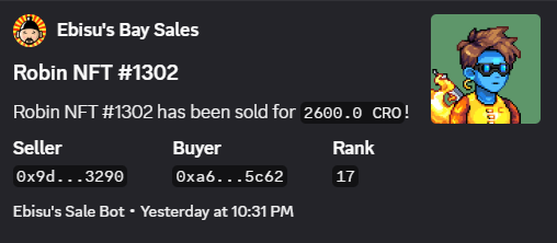 Robin on Cronos tweet media