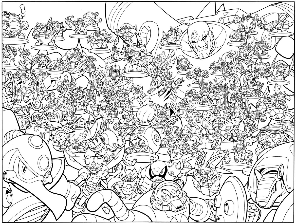 gmartinink's tweet image. Bring out the bad guys! Day 6 of Sonic week! Here's a double-page splash from STH 274, featuring pencils by Edwin Huang and my inks.