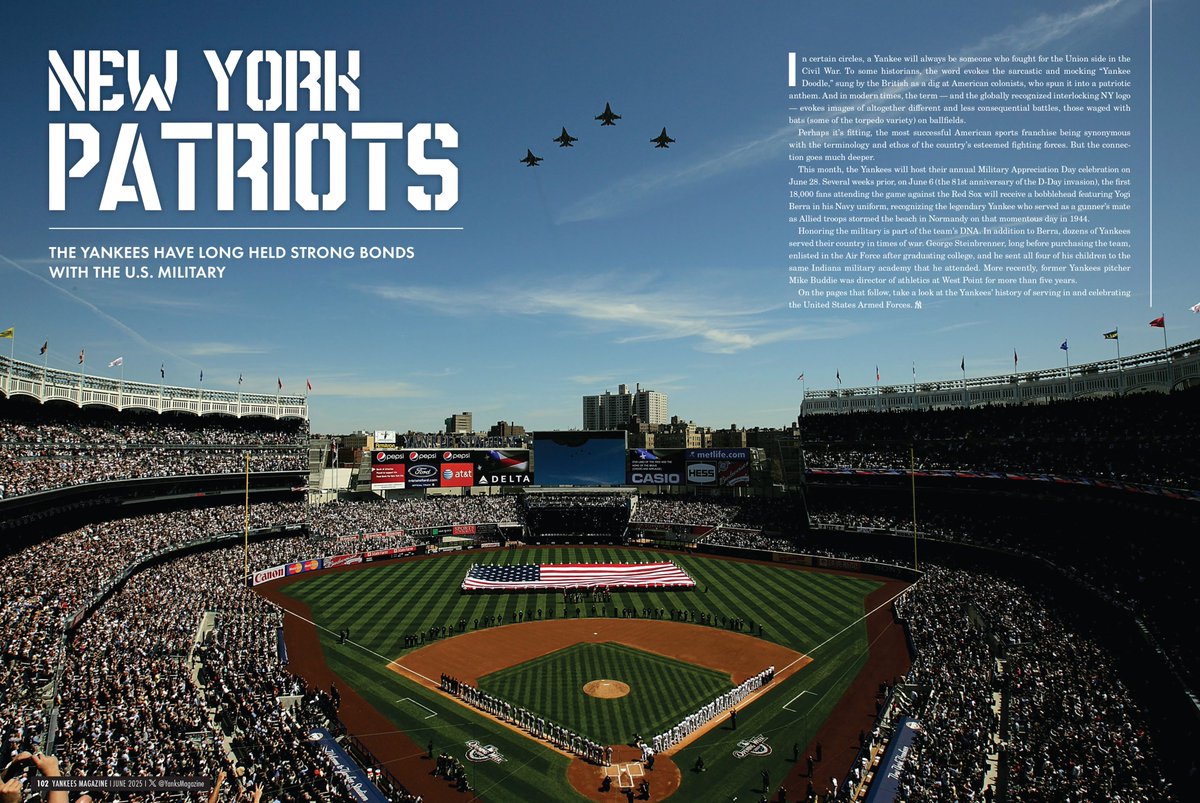 This weekend is your last chance to pick up the June edition of Yankees Magazine at the Stadium! 

Inside, you'll find a special photo essay to coincide with today's 🇺🇸Military Appreciation Day festivities. #SaluteToService #RepBX