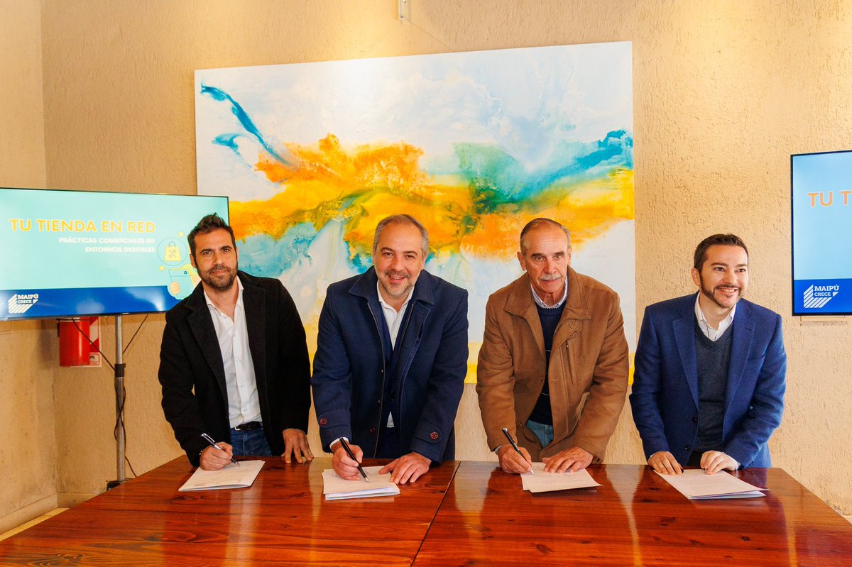 Maipú impulsa el comercio local hacia la era digital 🚀

✍🏻 Firmamos un convenio junto a la Unión Comercial de Maipú y la Universidad Maza para lanzar “Tu Tienda en Red”, un programa de capacitación y mentorías gratuitas que ayudará a que más comercios de Maipú se digitalicen,