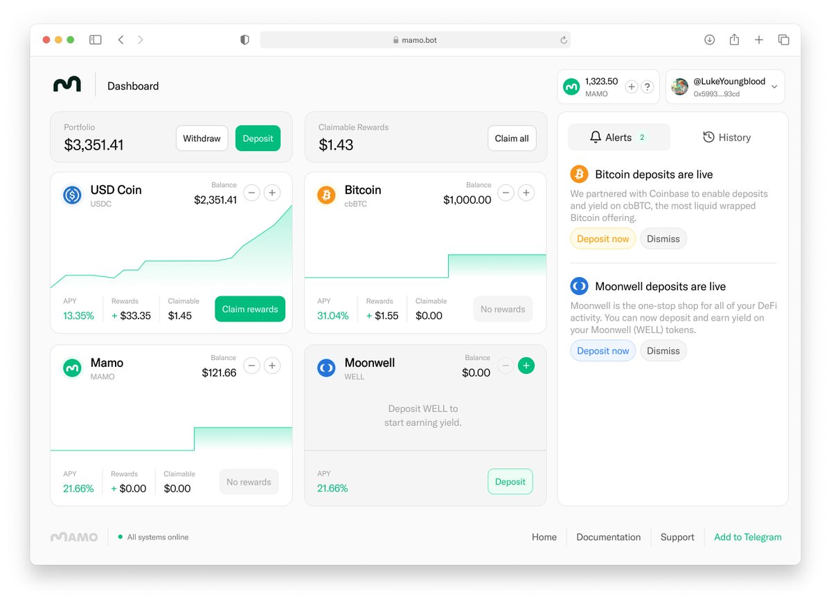 The <a href="/Mamo_agent/">Mamo</a> team is the same LabCo that founded <a href="/MoonwellDeFi/">Moonwell</a> with even more 10x engineering and design talent from <a href="/tribes_xyz/">Tribes (hiring)</a> and <a href="/paradigm/">Paradigm</a> as well as AAA game studios like <a href="/Bungie/">Bungie</a> and <a href="/DestinyTheGame/">Destiny 2</a>
We built CeFi systems that secure tens of billions at @Coinbase and DeFi