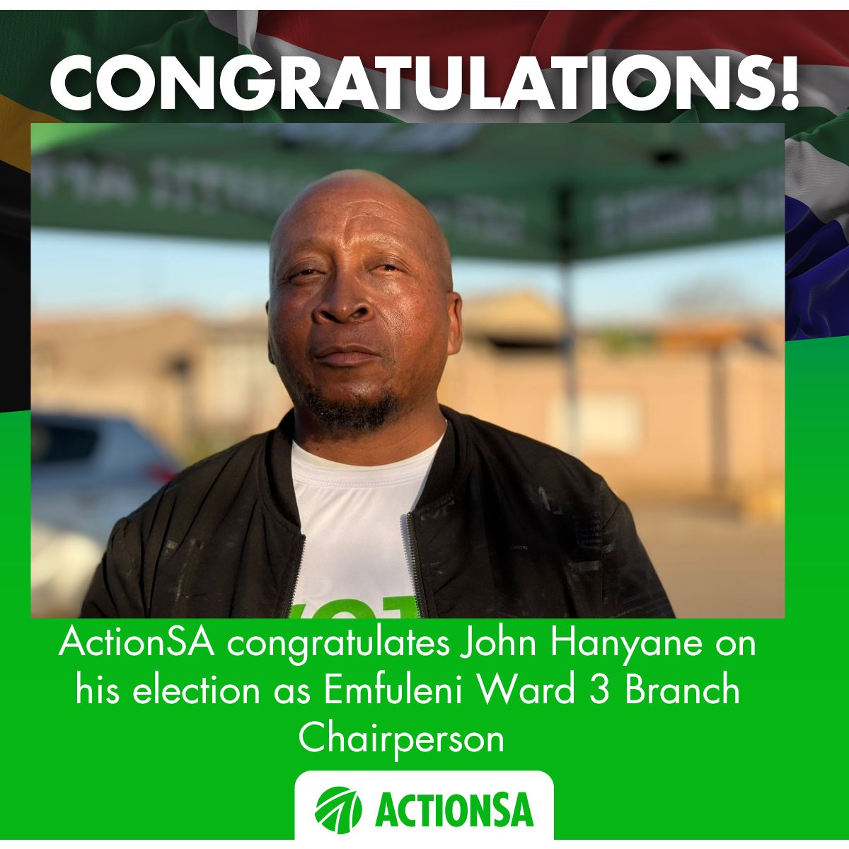 ActionSA_GP's tweet photo. Newly elected Branch Chairperson of Ward 3 in Emfuleni, John Hanyane, has committed to working towards rooting out corruption in the municipality and ensuring improved service delivery to residents.
#LetsFixEmfuleni
#OnlyActionWillFixSA