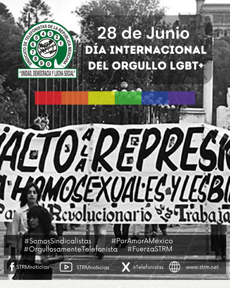 Telefonistas's tweet photo. DÍA INTERNACIONAL DEL ORGULLO LGBT+

 🏳️‍🌈 https://t.co/7GHUgTc5VZ…

🏳️‍🌈 https://t.co/G0Mi9AU34Q…

#Pride #OrgulloLGBT #Inclusión #FuerzaSTRM #OrgullosamenteTelefonista #SomosSindicalistas #PorAmorAMéxico https://t.co/Nid1THEJrQ