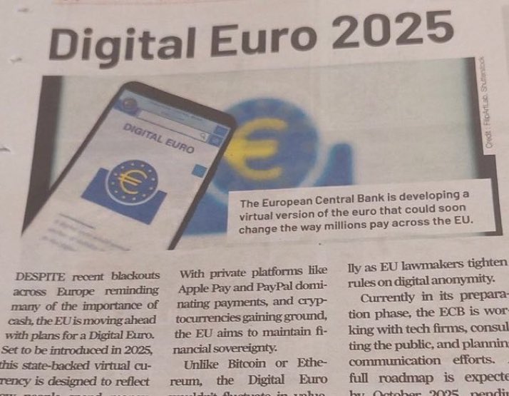 Resist_CBDC's tweet image. 🚨🚨 The “Digital Euro” - #CBDC - is absolutely not a “digital version of cash.”

CBDC is a core component of the Digital Control Grid being installed by UN + WEF + BIS + their affiliates. 

This is the line we do NOT cross.

This can’t be repeated enough.