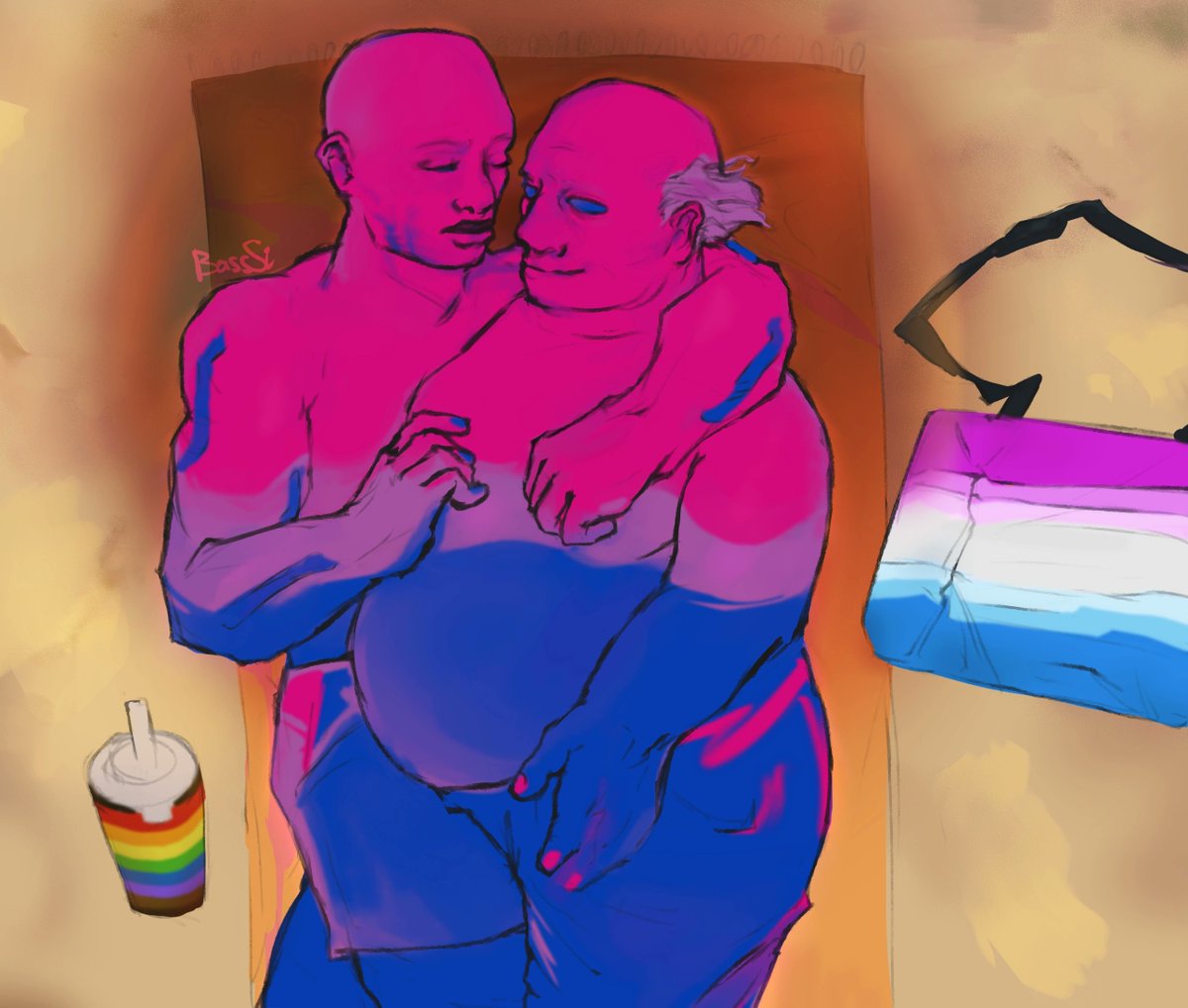 BassSi10's tweet photo. It's getting harder for me to use Twitter... But I'll try to update 🎪🩺
Happy Pride dbd community
#LGBTQ #dbdfanart #hermancarter #jeffreyhawk https://t.co/ieahw6ulJm