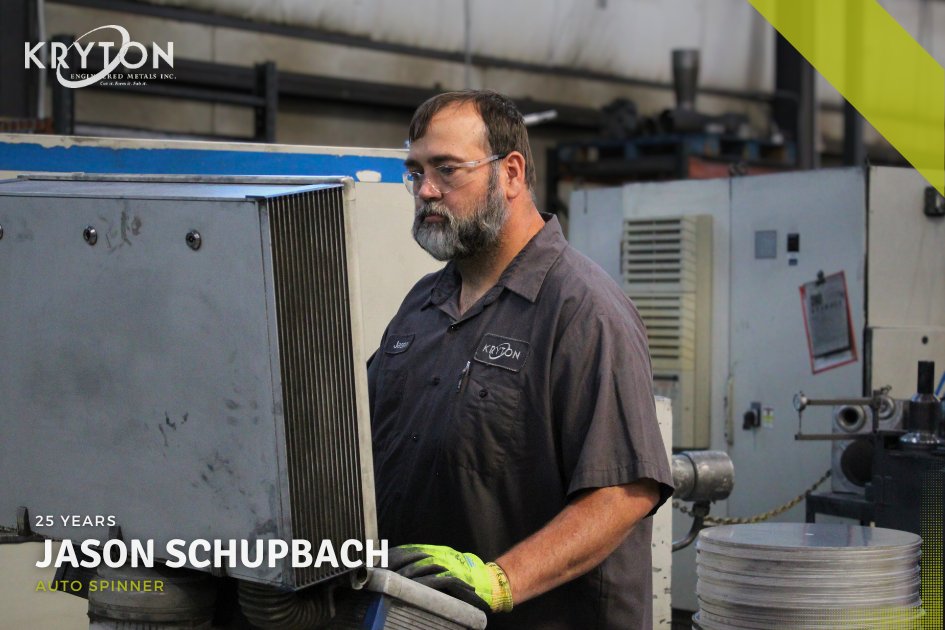 Today, we’re honoring one of our incredible metal spinners, Jason, on his 25-year work anniversary at KRYTON!

His dedication, artistry, and deep respect for the craft inspire us all. Thank you for 25 amazing years of craftsmanship and commitment! 👏