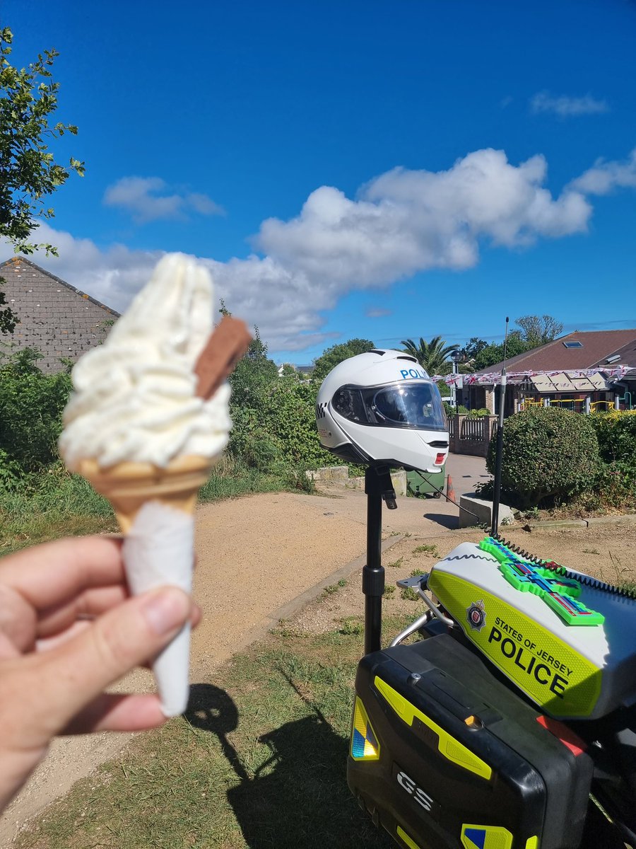 St Peter village Fete this afternoon.  Hot, sunny, and very busy.  First emergency attended at the ice cream 🍦 van which has been eaten. See you here if you have time.