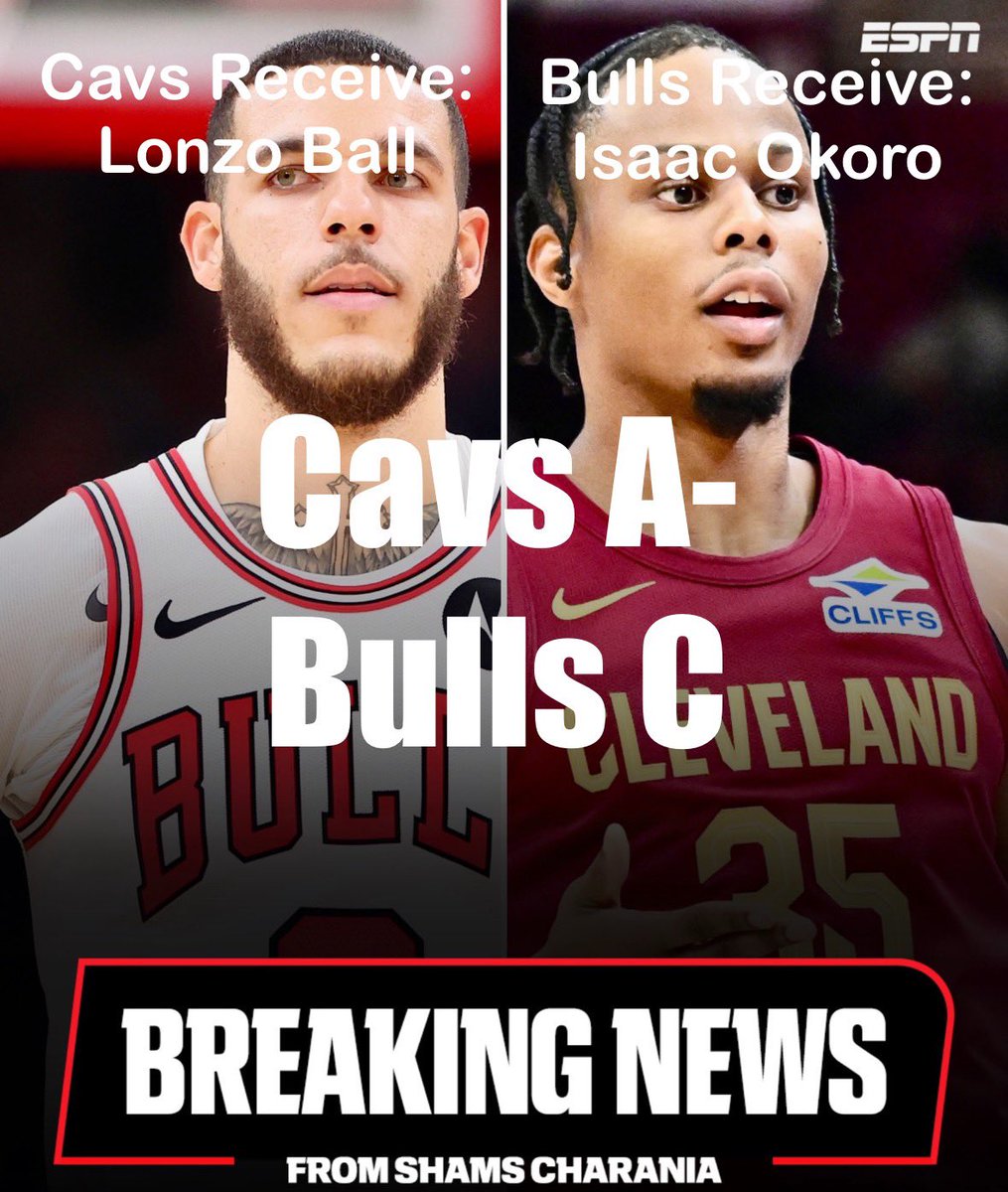 The Cleveland Cavs trade Isaac Okoro to the Chicago Bulls for Lonzo Ball. What do you think about the trade?