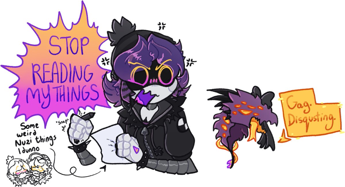 RaptyZips's tweet image. Let my girl write fanfics about her and her boyfriend in peace, cmon Cyn
#Nuzi #NxUzi #Murderdrones #biscuitbites #UziDoorman