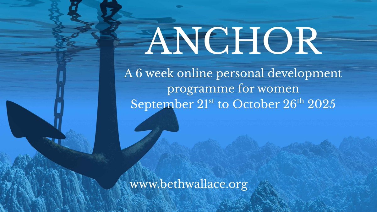 DrBethWallace's tweet image. ANCHOR is a 6 week online women's personal development programme designed to support you to anchor more securely & deeply to yourself. More information here ---> bethwallace.org/p/anchor.html
#women #woman #personaldevelopment #resilience