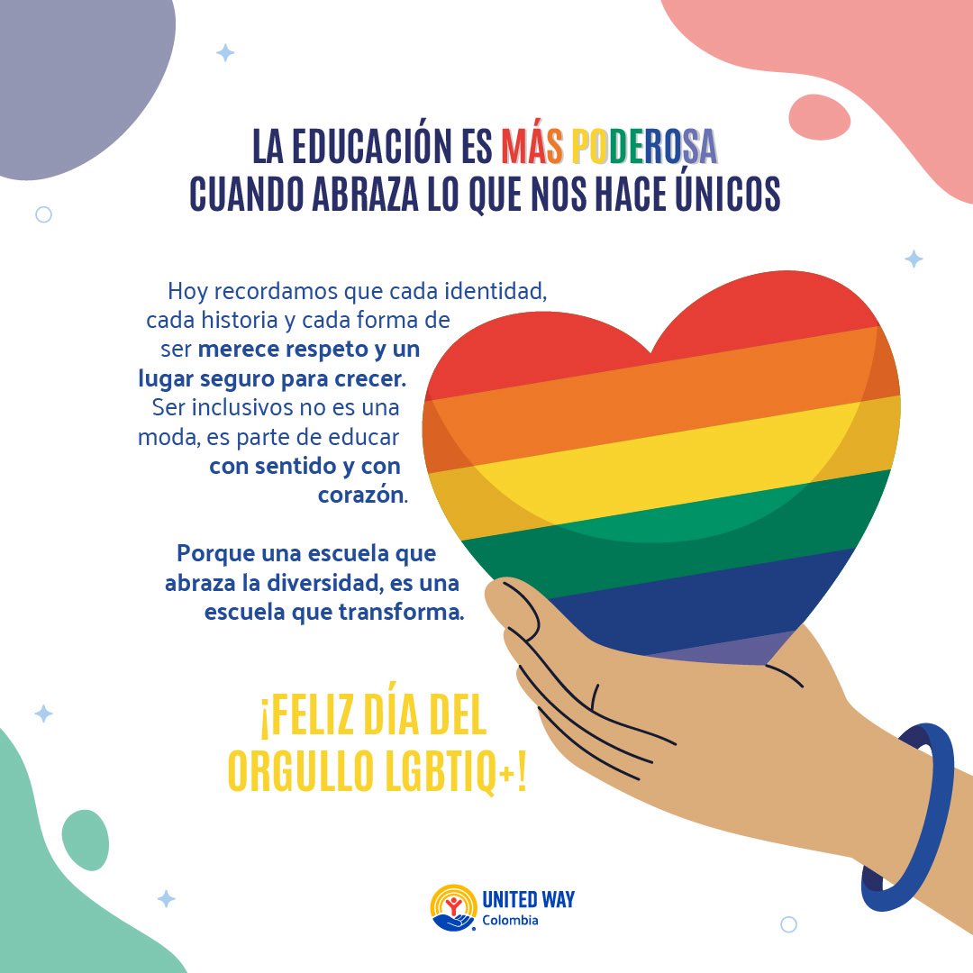🌈 Orgullo es vivir sin miedo.

Y eso empieza en cada aula, con cada palabra, con cada gesto que incluye.

Hoy reafirmamos: educar también es respetar todas las identidades. ¡Feliz día del #OrgulloLGTBI!