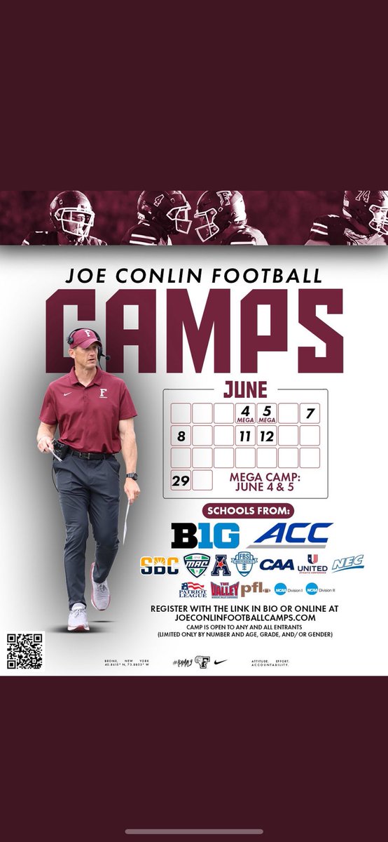 I will be at Fordham camp tomorrow. Thank you <a href="/CoachPetrarca/">Jake Petrarca</a> for the invite to come down. <a href="/FORDHAMFOOTBALL/">Fordham Football</a> <a href="/GreenwichFB/">Greenwich Football</a> <a href="/coachmorello77/">Anthony Morello</a>
