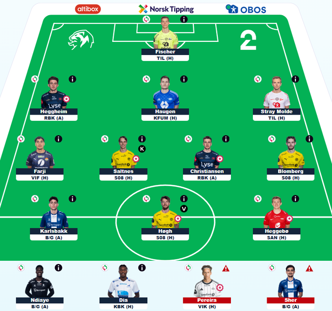 #ESFantasy gameweek 11 team.  

🌀 Rolling the FT. 
©️ U Saltnes.
 
Deleted previous tweet. Last second change in captaincy from Høgh to Saltnes.  ☠️

Slightly better minutes, midfielders goals extra point, CS point and more likely to go big imo. I just fancy him.