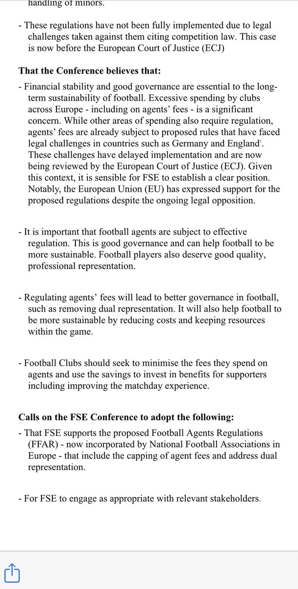 AST_arsenal's tweet image. Good to see the motion on action to regulate football agents pass today at @FansEurope. Thanks to seconders including @MU_ST @spiritofshankly @MCFCfoodbank @THSTOfficial @ChelseaSTrust @Wolves1877T and @WeAreTheFSA for the policy support. Better regulation of agents is good…