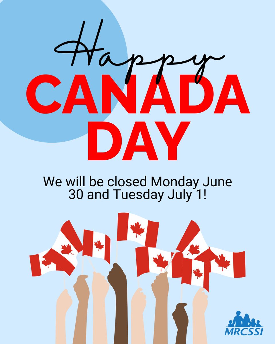 We will be closed this coming Monday June 30 and Canada Day 🇨🇦 enjoy your long weekends!