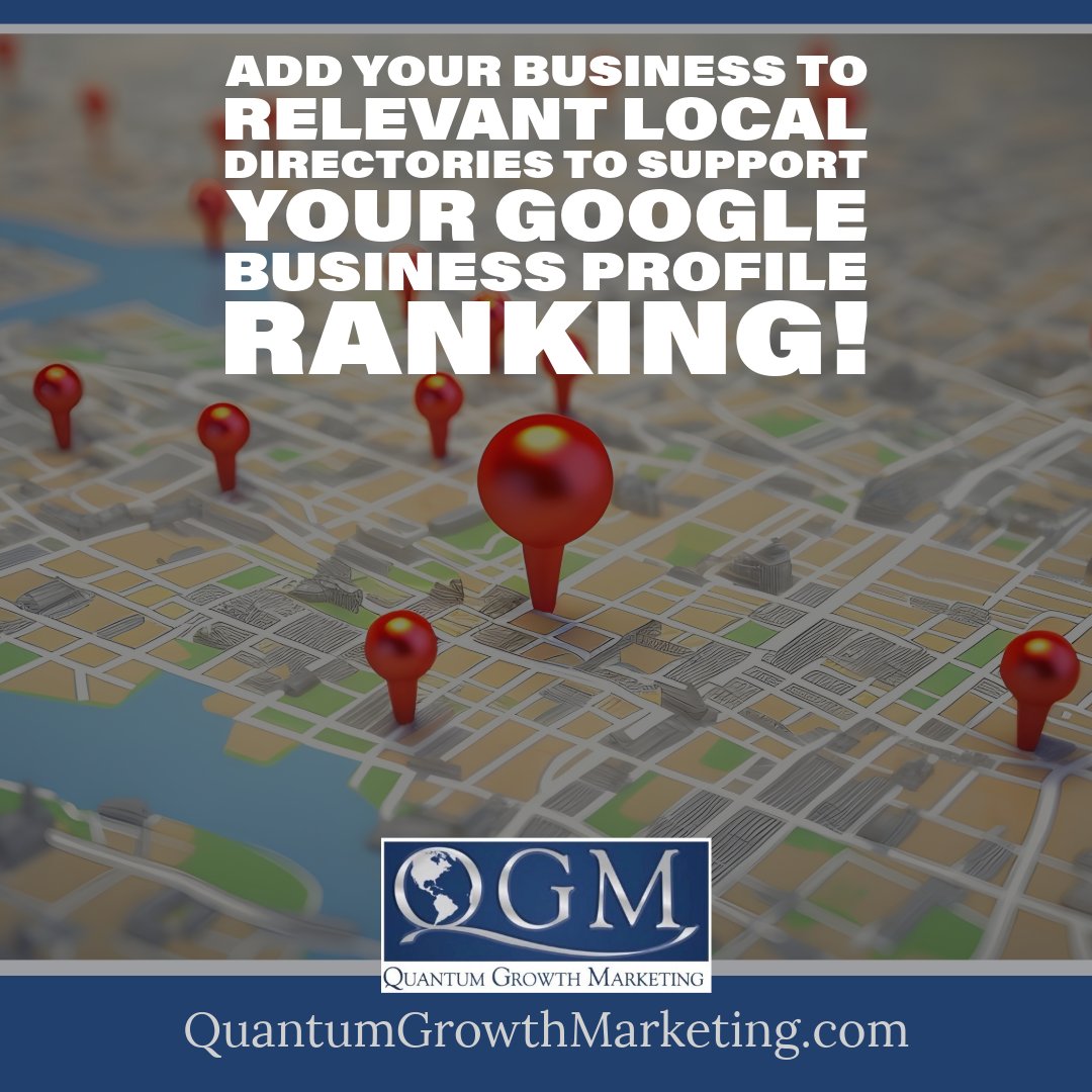 dutton3's tweet image. ✅ Add your business to relevant local directories to support your Google Business Profile ranking!

The Best Local SEO Services: quantumgrowthmarketing.com

📅 Ensure your business stands out in your local market.

#LocalDirectories #LocalSEO #BusinessExposure #LocalSuccess
