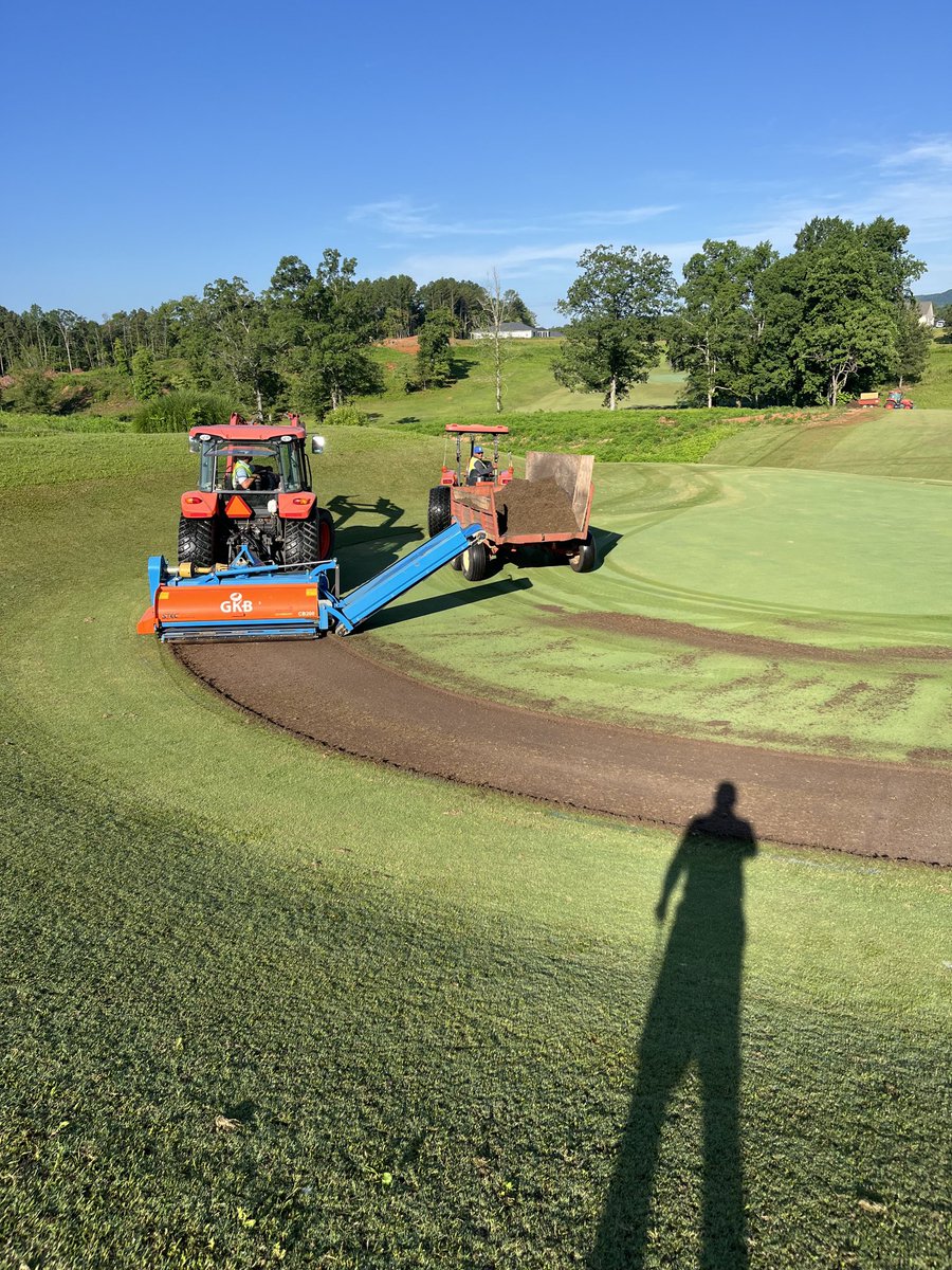 Ljcorr3's tweet image. Conversion to Diamond Zoysia at Windsor at Walhalla. Sod installation will be Monday and Tuesday. Just in time for 4 July and extreme heat. Very different than raising Poa Annua in Philly. Great improvements happening!