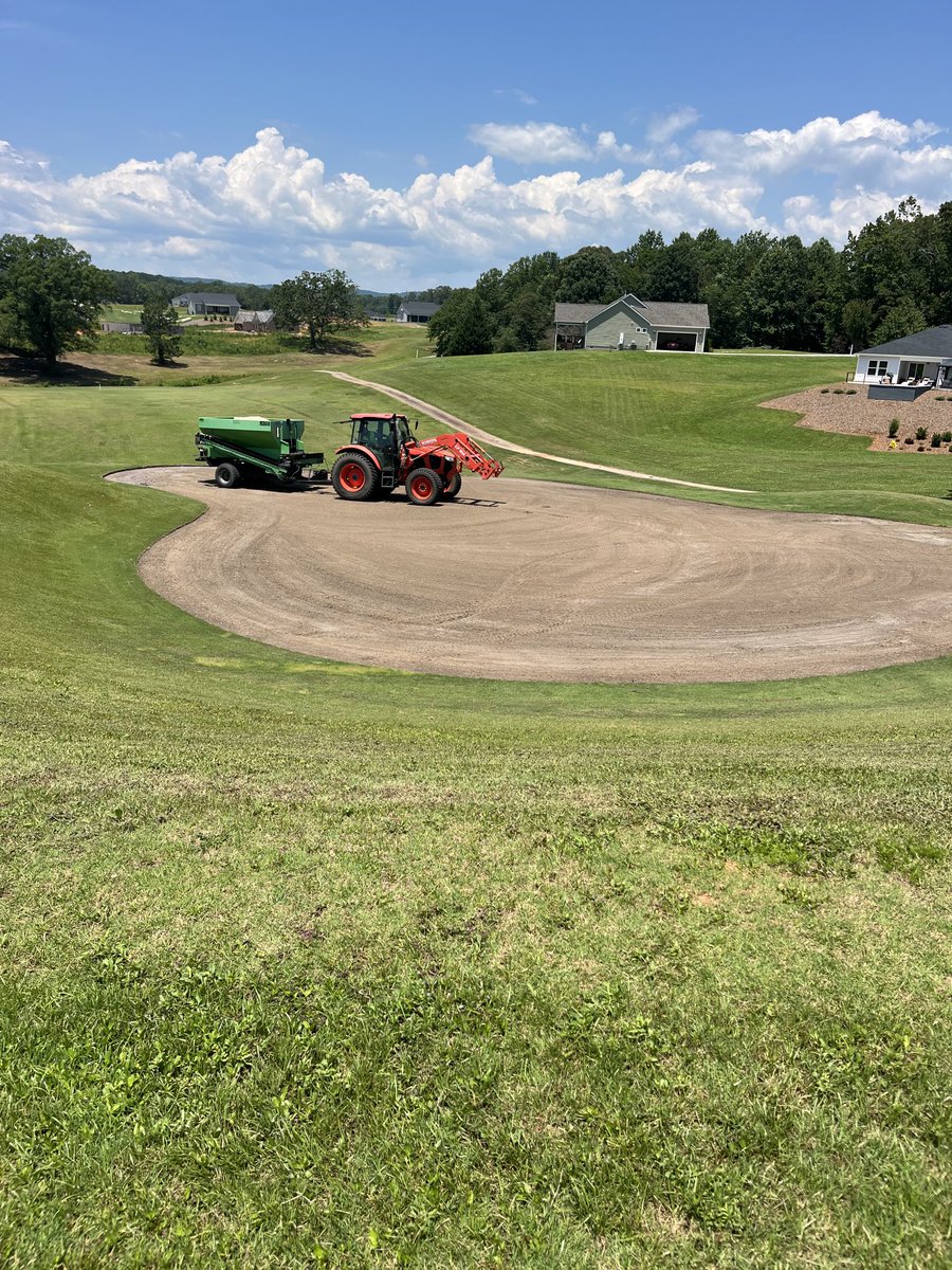 Ljcorr3's tweet image. Conversion to Diamond Zoysia at Windsor at Walhalla. Sod installation will be Monday and Tuesday. Just in time for 4 July and extreme heat. Very different than raising Poa Annua in Philly. Great improvements happening!