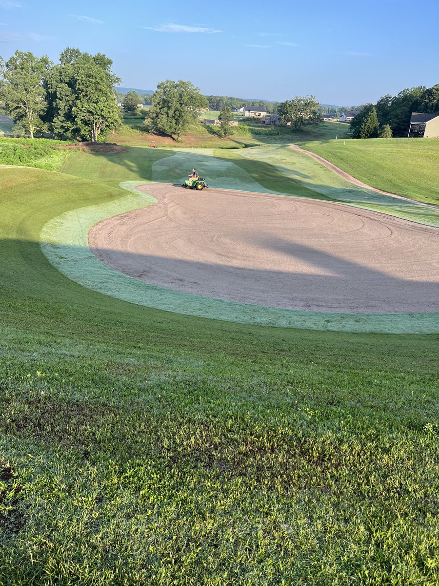 Ljcorr3's tweet image. Conversion to Diamond Zoysia at Windsor at Walhalla. Sod installation will be Monday and Tuesday. Just in time for 4 July and extreme heat. Very different than raising Poa Annua in Philly. Great improvements happening!