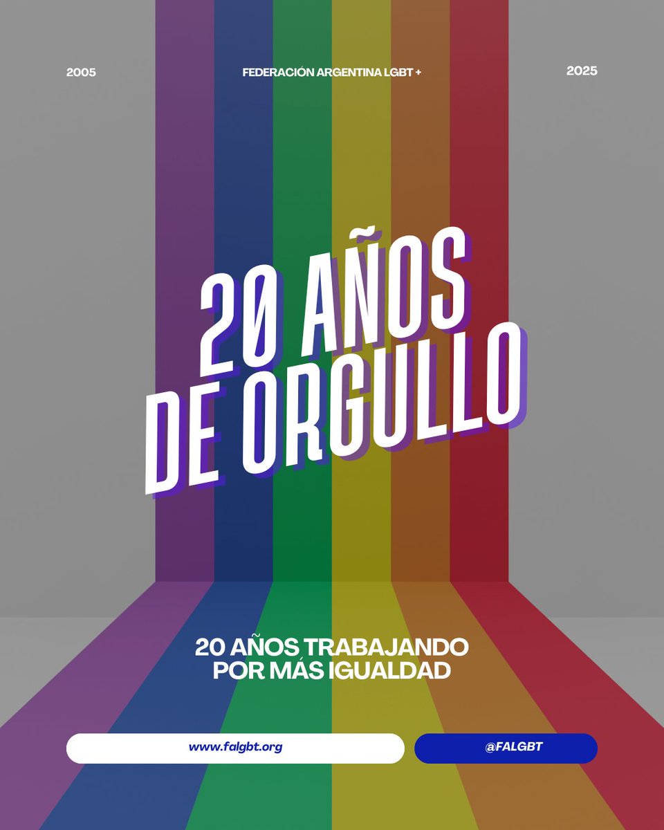 FALGBT's tweet photo. En 2005, cinco organizaciones se unieron para fundar la Federación Argentina LGBT+, con el objetivo de promover políticas públicas con perspectiva de derechos y trabajar por la igualdad jurídica y real para toda la comunidad LGBT+. https://t.co/jQQwbb7lsc