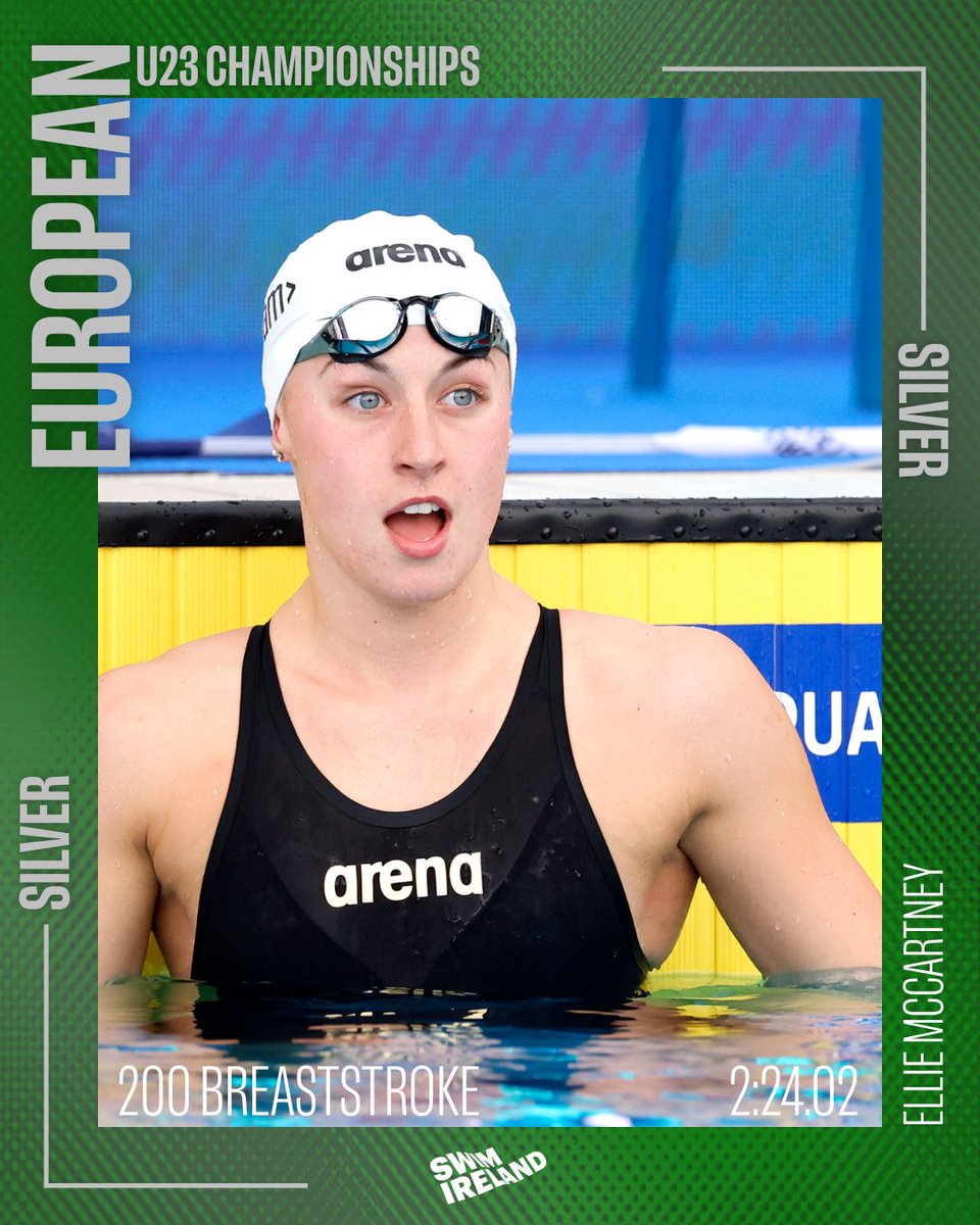 𝗠𝗖𝗖𝗔𝗥𝗧𝗡𝗘𝗬 𝗖𝗟𝗔𝗜𝗠𝗦 𝗦𝗜𝗟𝗩𝗘𝗥

Ellie McCartney makes it a full set of medals with a sensational silver in the 200m Breaststroke at the European U23 Championships in a brilliant PB of 2:24.02.

🥇 200m IM
🥈 200m Breaststroke
🥉 100m Breaststroke