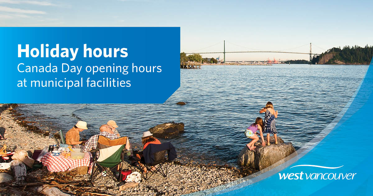 Municipal Hall will be closed on Tuesday, July 1 for Canada Day. Be sure to check the holiday hours if you are planning to visit a municipal facility. 

More information: westvancouver.ca/canada-day-hou…

#WestVancouver #westvan