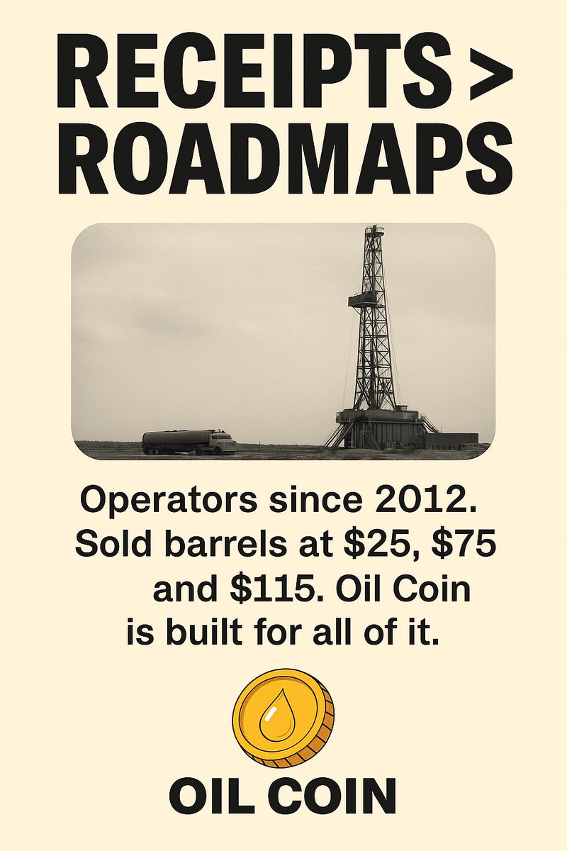 M_DrewGordon's tweet photo. You wanted proof? We brought barrels.
$OILC isn’t some fantasy LARP. It’s built by operators who’ve been in crude since 2012.
Sold at $25. Held through $115.
Now it’s on-chain — and still early.
#ReceiptsOverRoadmaps
#OILCOIN #C3Utility #RealAssets #Solana #BackedByOil #NoRugs https://t.co/34tBvcSu6S