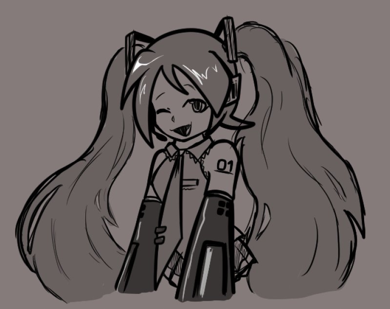 SystemLegacy_'s tweet image. Drew miku from memory