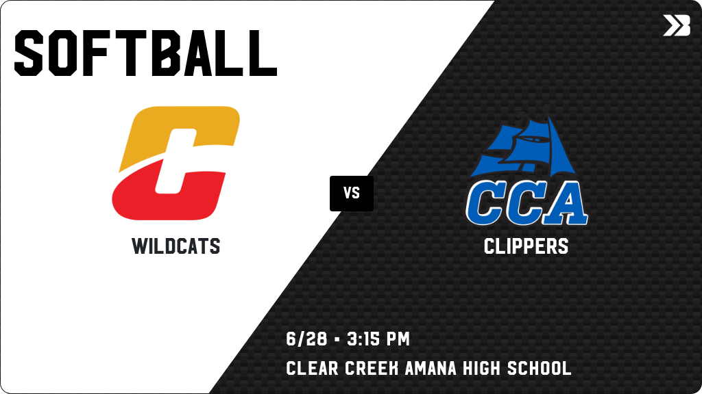 Softball (Varsity) Game Day! - Check out the event preview for the The Clear Creek Amana Clippers vs The Carlisle Wildcats. It starts at 3:15 PM and is at Clear Creek Amana High School. gobound.com/ia/ighsau/soft…