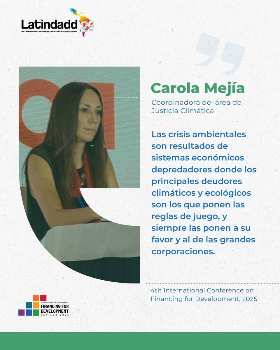 latindadd's tweet photo. Durante su intervención en el Foro de Sociedad Civil  #FpD4 @CaroMejiaSilva señaló las contradicciones que hay en el proceso #FFD4 al retirar los temas ambientales del texto de la declaración final.

#FFD4PEOPLE https://t.co/zWTxro0Naa