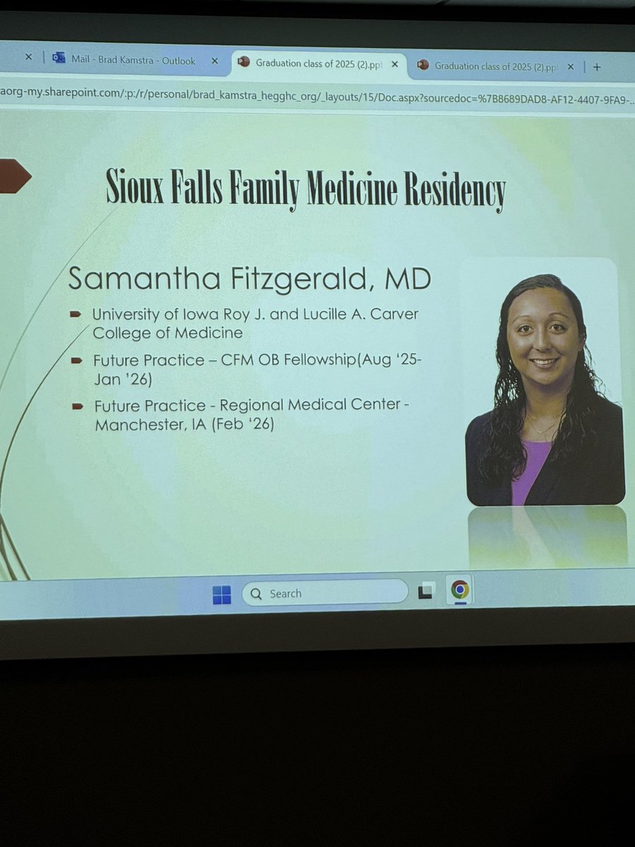 RobinMenster's tweet photo. We got to celebrate Sam (Dr Fitzgerald) last night as she finished the long process of becoming a doctor. It was a nice surprise that she was 1 of 2 residents to be called out for an individual award. 

6 months of an OB fellowship  then off to Manchester to start her career https://t.co/qzOfMdIJQm