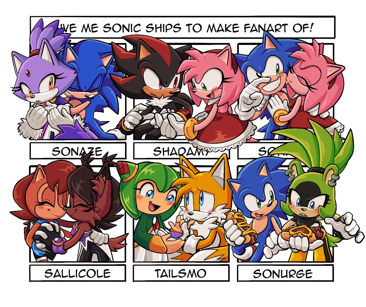 JadePesky's tweet image. Love is in the air 💖
Here are the 6 first ships out of 11 of our #shippingmeme !
#SonicTheHedgehog #sonaze #shadamy #sonamy #sallicole #tailsmo #sonurge
