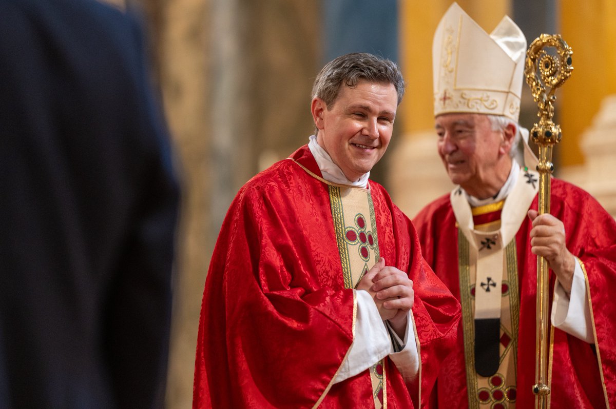 CardinalNichols's tweet photo. This morning we humbly approached the throne of God, seeking the grace of ordination for James Boyle and Seán Power. It was an awesome moment. And in it, we were joined by many saints, women and men, whom we invoked and who added powerfully to our prayer. https://t.co/BNwVLVSW5P