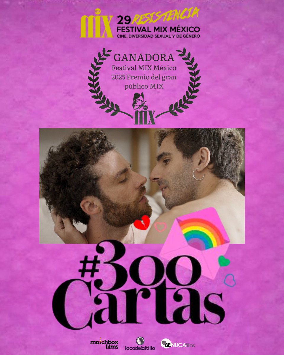 ¡Felices porque nuestro próximo estreno #300Cartas, de <a href="/LucasSantaAnaOK/">Lucas Santa Ana</a>, fue la ganadora del Premio del Público MIX en el <a href="/MixFilmFest/">MIX México</a> 2025!

Protagonizada por Cristian Marianii y Gaston Frias, esta maravillosa anti-romcom estará en cines selectos los primeros meses de 2026.