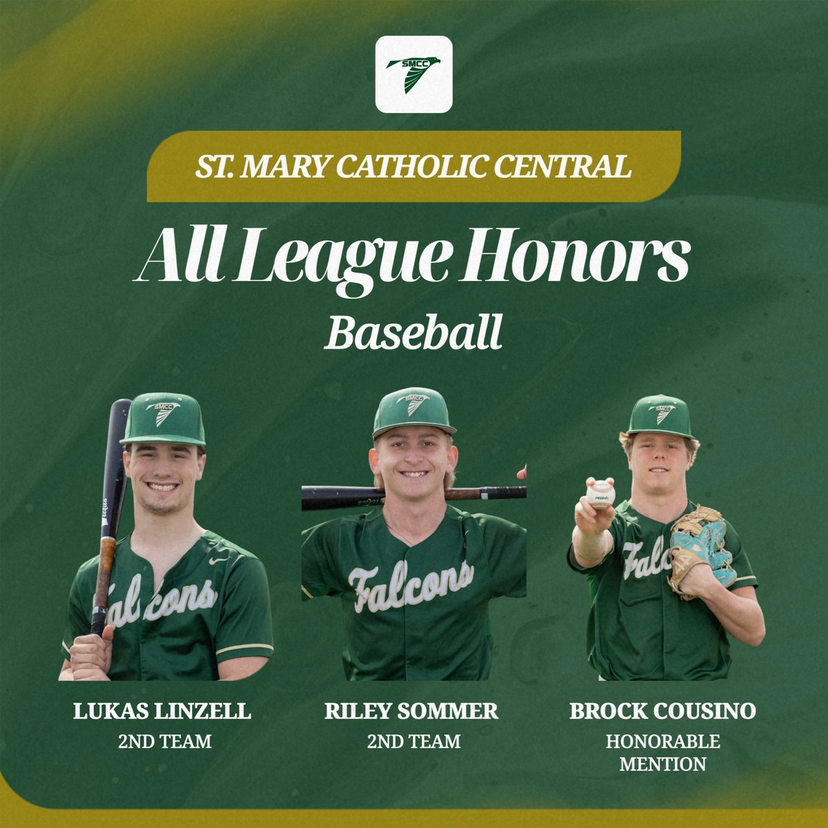 Congratulations to the following athletes who earned all league honors in baseball this spring. #GoFalcons